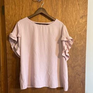 Women's Pink Ruffle Sleeve Top